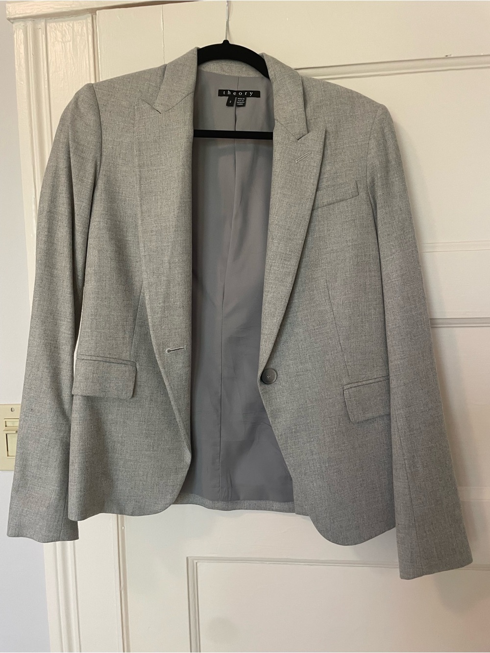 Theory Light Gray Women's Tailored Blazer